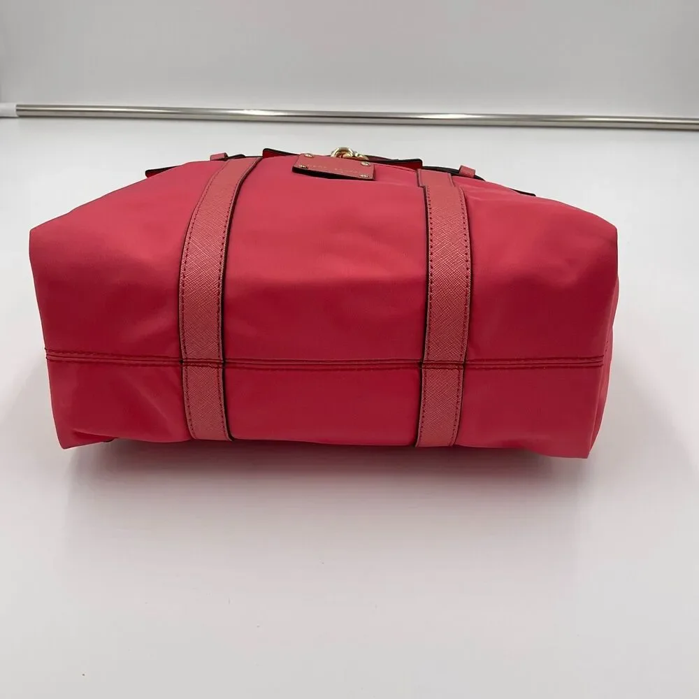 Henri Bendel Jetsetter Mini Convertible Handbag Nylon Leather Pink Missing Strap